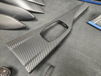 WRAPPING SERVICE - BMW F3X INTERIOR TRIM SET - 3D CARBON / BLUE ACCENT (F30 F31 F32 F33 F36)