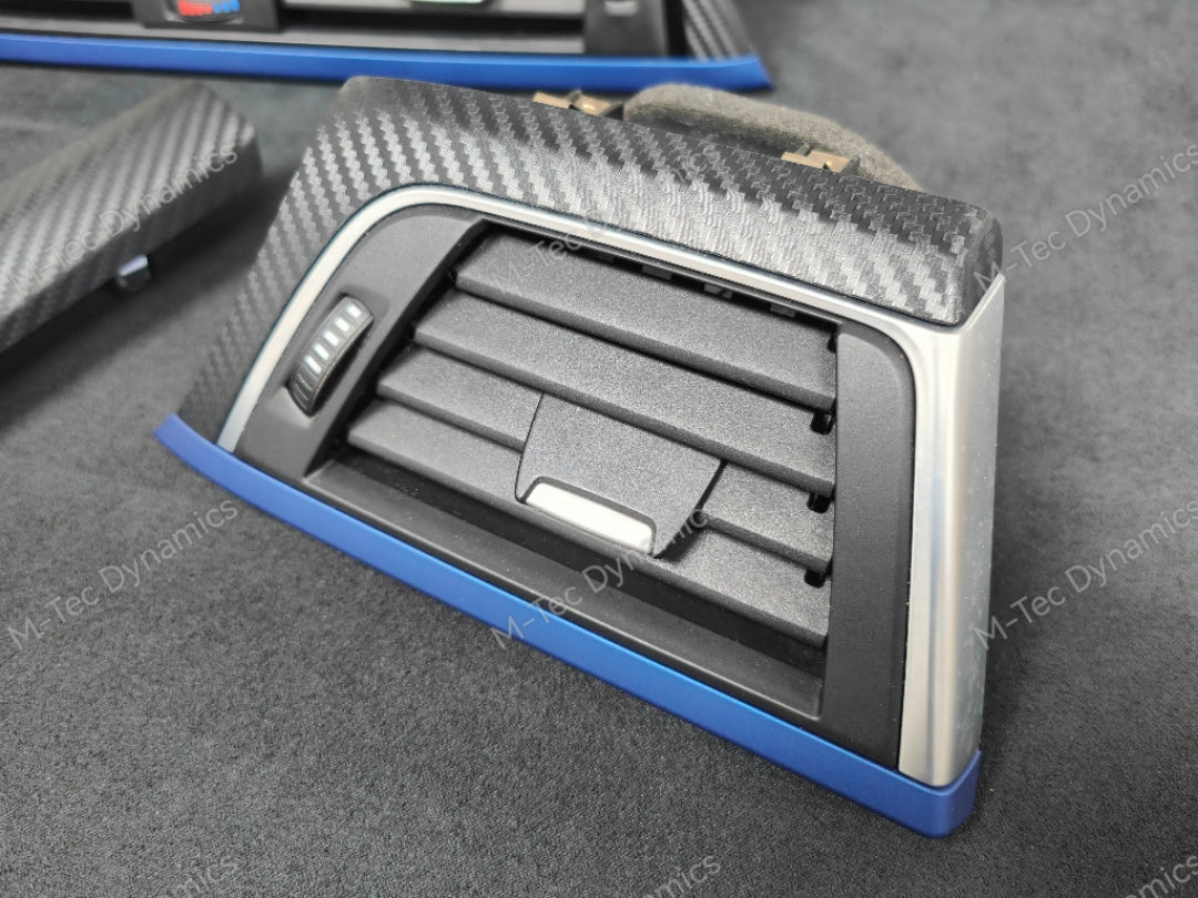 BMW F30 F31 F36 F80 LCI INTERIOR TRIM SET - 3D CARBON / BLUE ACCENT