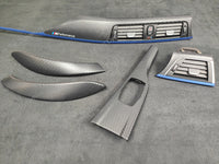 BMW F32 COUPE LCI INTERIOR TRIM SET - 3D CARBON / BLUE ACCENT