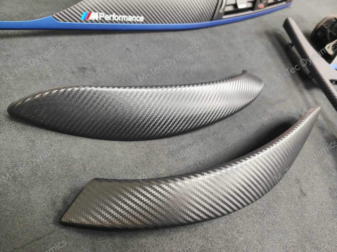 BMW F32 COUPE LCI INTERIOR TRIM SET - 3D CARBON / BLUE ACCENT