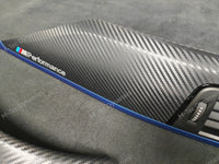 BMW F32 COUPE LCI INTERIOR TRIM SET - 3D CARBON / BLUE ACCENT