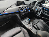 WRAPPING SERVICE - BMW F3X INTERIOR TRIM SET - 3D CARBON / BLUE ACCENT (F30 F31 F32 F33 F36)
