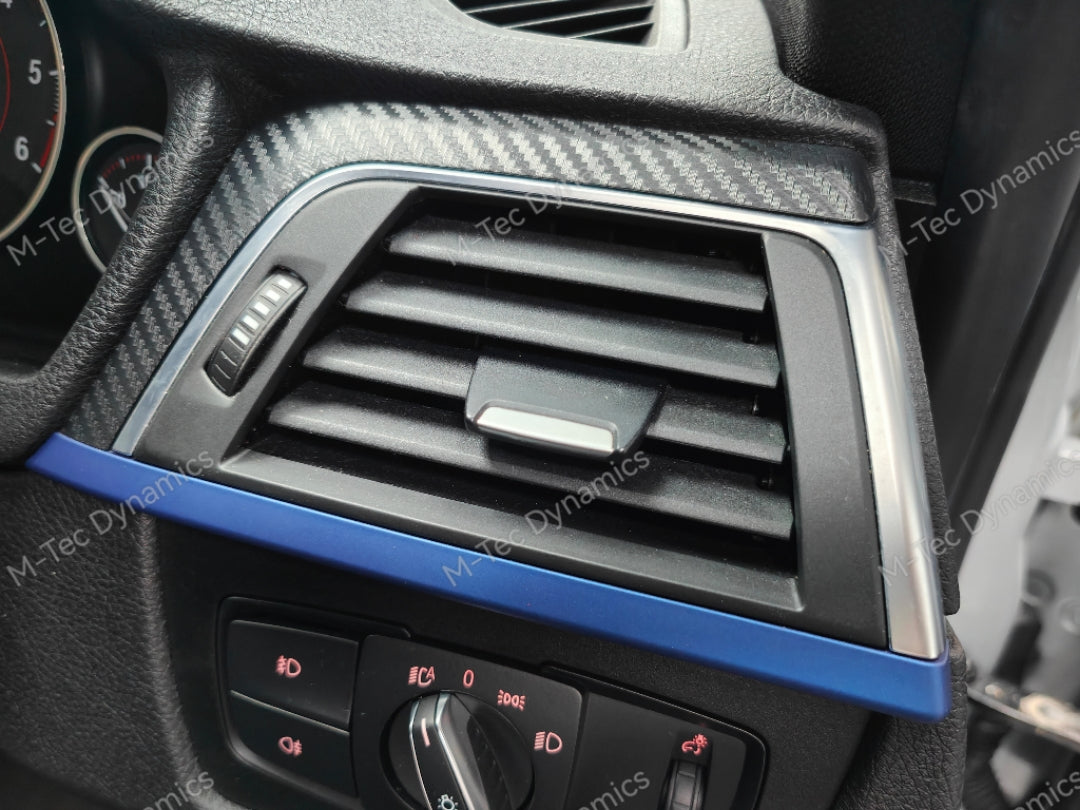 WRAPPING SERVICE - BMW F3X INTERIOR TRIM SET - 3D CARBON / BLUE ACCENT (F30 F31 F32 F33 F36)