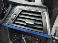 WRAPPING SERVICE - BMW F3X INTERIOR TRIM SET - 3D CARBON / BLUE ACCENT (F30 F31 F32 F33 F36)