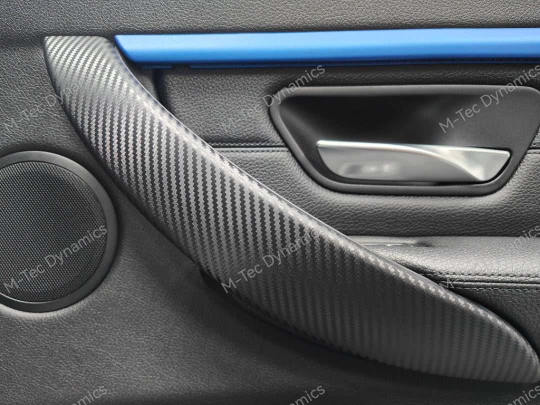 WRAPPING SERVICE - BMW F3X INTERIOR TRIM SET - 3D CARBON / BLUE ACCENT (F30 F31 F32 F33 F36)