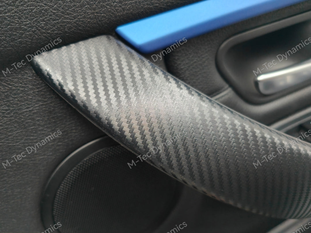 WRAPPING SERVICE - BMW F3X INTERIOR TRIM SET - 3D CARBON / BLUE ACCENT (F30 F31 F32 F33 F36)