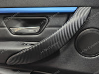 WRAPPING SERVICE - BMW F3X INTERIOR TRIM SET - 3D CARBON / BLUE ACCENT (F30 F31 F32 F33 F36)