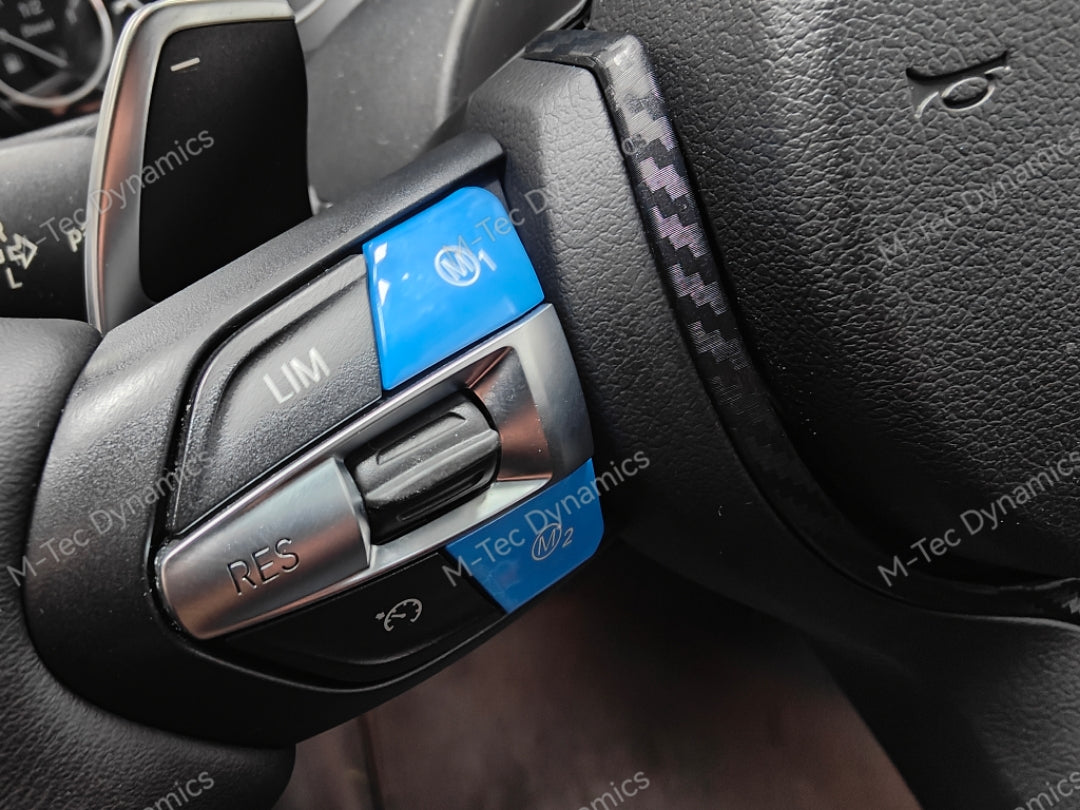 WRAPPING SERVICE - BMW F3X INTERIOR TRIM SET - 3D CARBON / BLUE ACCENT (F30 F31 F32 F33 F36)