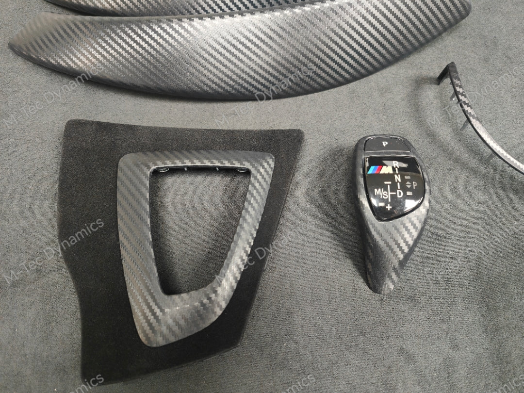 WRAPPING SERVICE - BMW F3X INTERIOR TRIM SET - 3D CARBON / ALCANTARA / BLUE ACCENT - (F30 F31 F32 F33 F36)