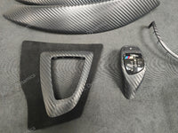 WRAPPING SERVICE - BMW F3X INTERIOR TRIM SET - 3D CARBON / ALCANTARA / BLUE ACCENT - (F30 F31 F32 F33 F36)