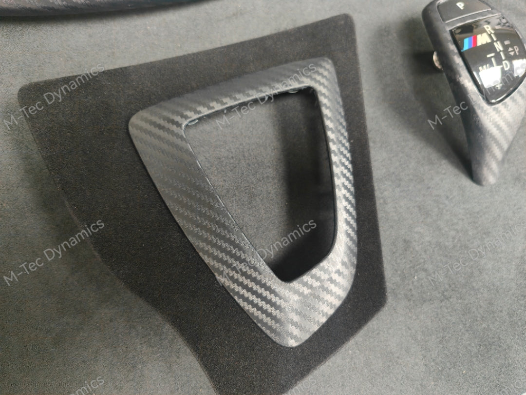 WRAPPING SERVICE - BMW F3X INTERIOR TRIM SET - 3D CARBON / ALCANTARA / BLUE ACCENT - (F30 F31 F32 F33 F36)