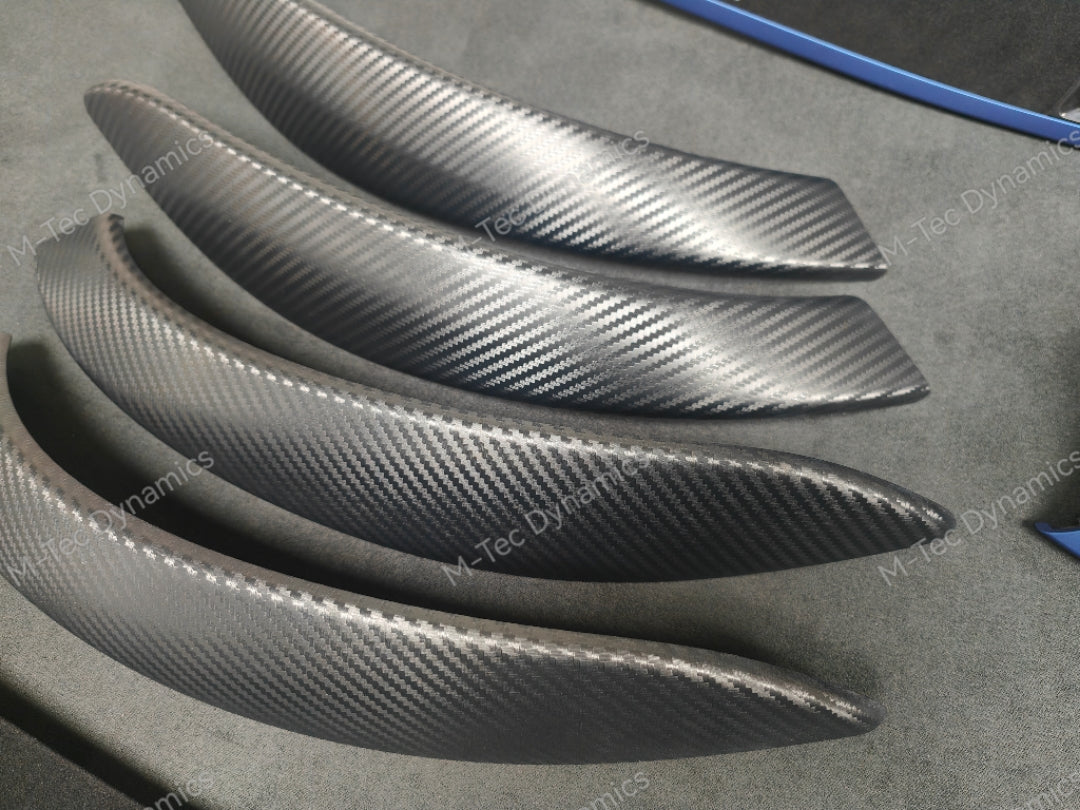 WRAPPING SERVICE - BMW F3X INTERIOR TRIM SET - 3D CARBON / ALCANTARA / BLUE ACCENT - (F30 F31 F32 F33 F36)