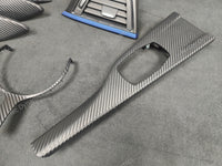 WRAPPING SERVICE - BMW F3X INTERIOR TRIM SET - 3D CARBON / ALCANTARA / BLUE ACCENT - (F30 F31 F32 F33 F36)