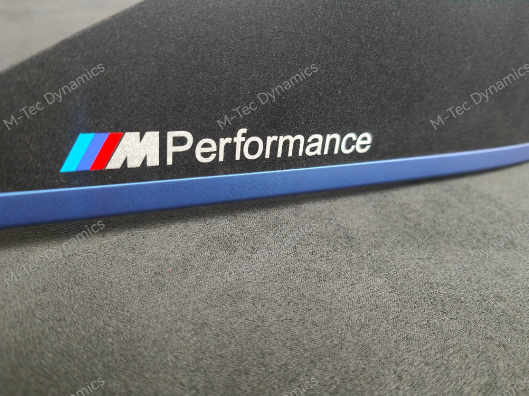 BMW F30 F31 F36 INTERIOR TRIM SET - 3D CARBON / ALCANTARA STYLE  / BLUE ACCENT
