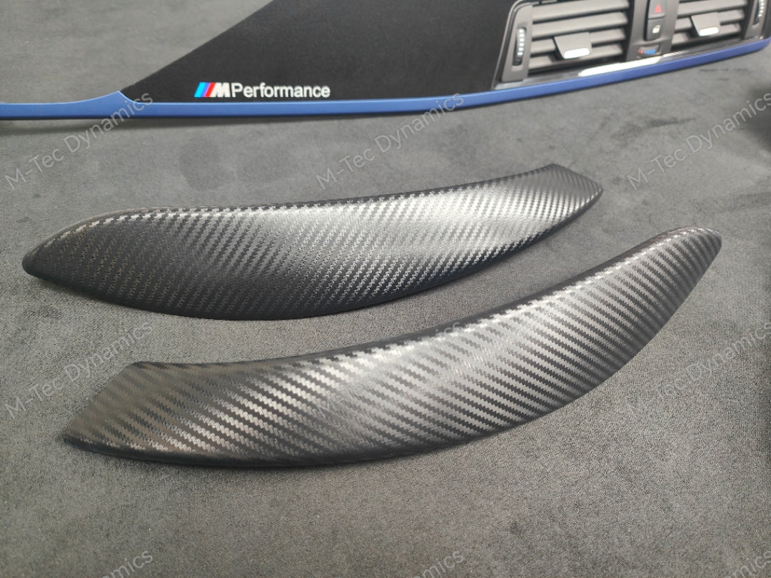 BMW F32 COUPE INTERIOR TRIM SET - 3D CARBON / ALCANTARA STYLE  / BLUE ACCENT