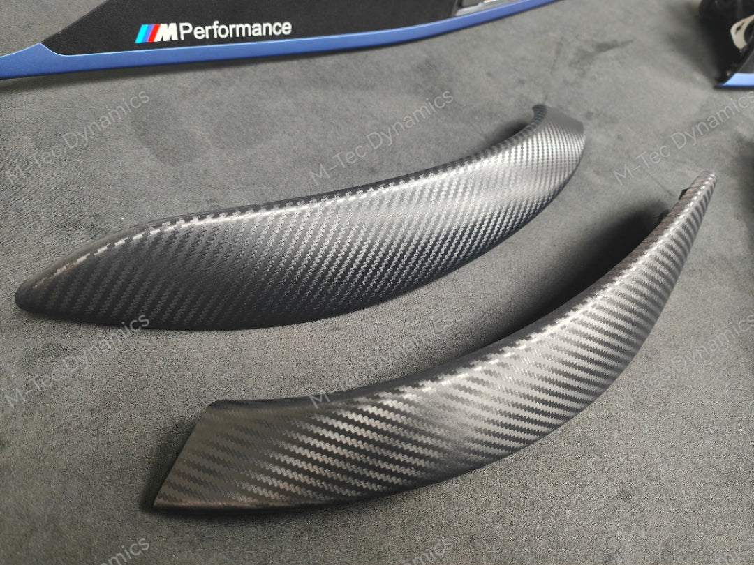 BMW F32 COUPE INTERIOR TRIM SET - 3D CARBON / ALCANTARA STYLE  / BLUE ACCENT