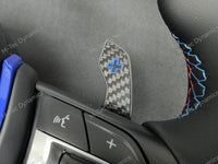 BMW F-SERIES NAPPA LEATHER TRI-STITCH / CUSTOM / BLUE M4 FASCIA STEERING WHEEL - BMW 1 2 3 4 5 X SERIES