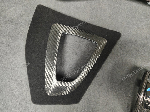 BMW F20 F21 F22 F23 LCI-2 CUSTOM INTERIOR TRIM SET - PREMIUM TEXTURED BLACK CARBON / BLUE ACCENT - WRAPPING SERVICE