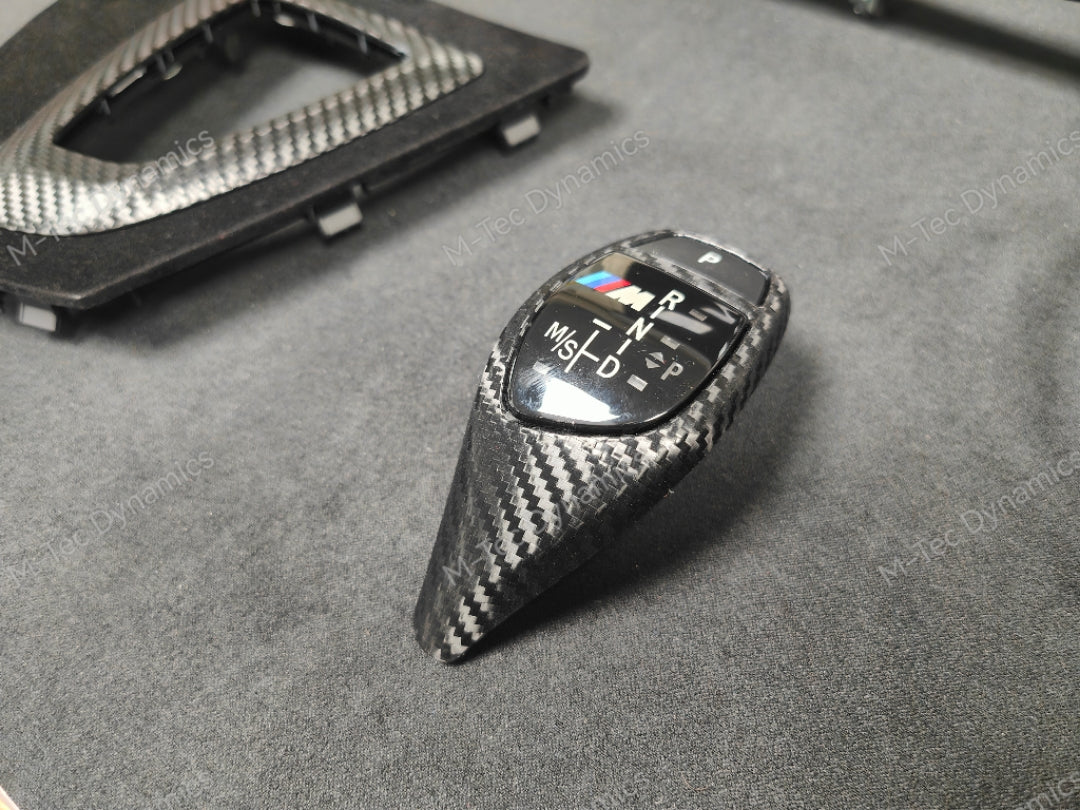 WRAPPING SERVICE - BMW F20 F21 F22 F23 LCI-2 CUSTOM INTERIOR TRIM SET - TEXTURED CARBON / BLUE ACCENT
