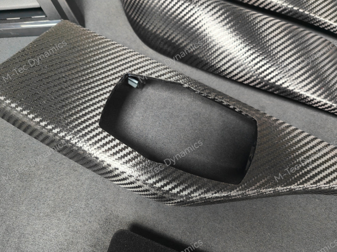 WRAPPING SERVICE - BMW F20 F21 F22 F23 LCI-2 CUSTOM INTERIOR TRIM SET - TEXTURED CARBON / BLUE ACCENT