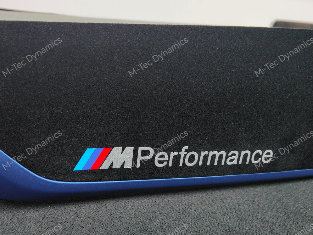 WRAPPING SERVICE - BMW F20 F21 F22 F23 LCI-2 CUSTOM INTERIOR TRIM SET - TEXTURED CARBON / BLUE ACCENT