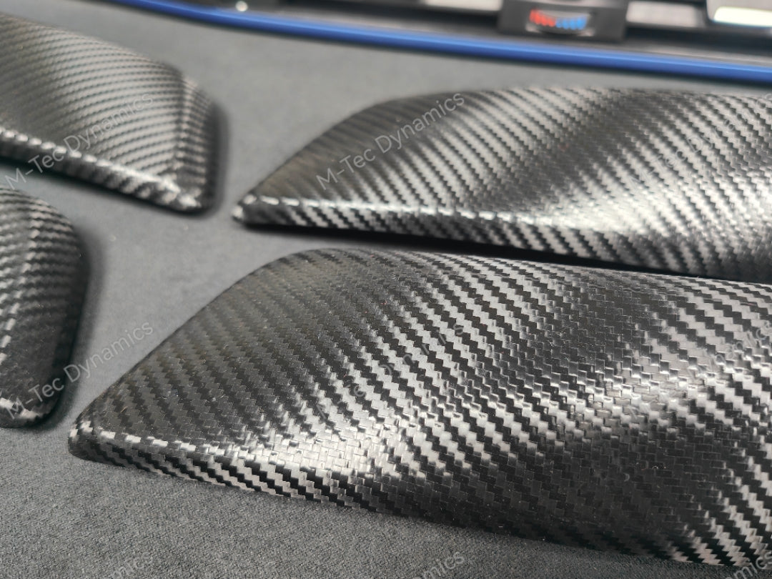 WRAPPING SERVICE - BMW F20 F21 F22 F23 LCI-2 CUSTOM INTERIOR TRIM SET - TEXTURED CARBON / BLUE ACCENT
