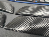 WRAPPING SERVICE - BMW F20 F21 F22 F23 LCI-2 CUSTOM INTERIOR TRIM SET - TEXTURED CARBON / BLUE ACCENT
