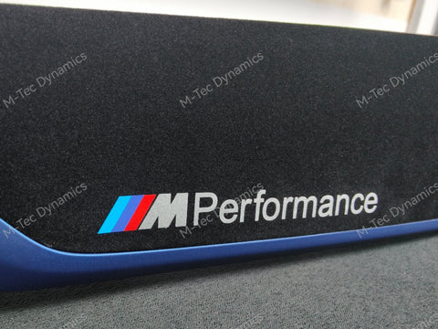 BMW F21 F22 LCI-2 CUSTOM INTERIOR TRIM SET - PREMIUM TEXTURED BLACK CARBON / BLUE ACCENT
