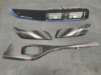 BMW F21 F22 LCI-2 CUSTOM INTERIOR TRIM SET - TEXTURED CARBON / BLUE ACCENT