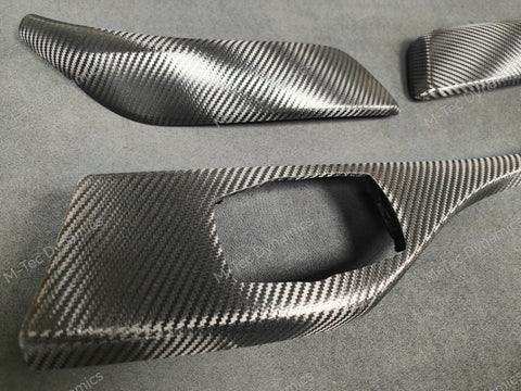 BMW F21 F22 LCI-2 CUSTOM INTERIOR TRIM SET - PREMIUM TEXTURED BLACK CARBON / BLUE ACCENT