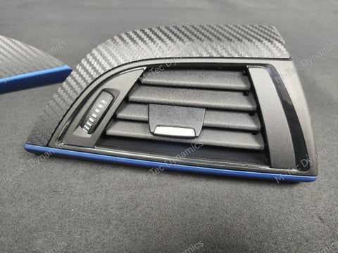 BMW F21 F22 INTERIOR TRIM SET - 3D CARBON / BLUE ACCENT