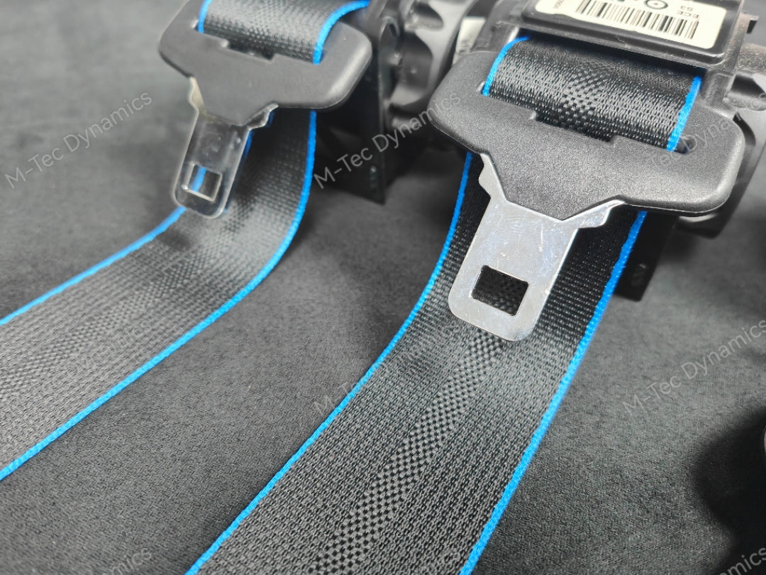 BMW 1-SERIES E81 / E82 COUPE (1M) - FRONT & REAR SEAT BELT SET (BLUE EDGE)