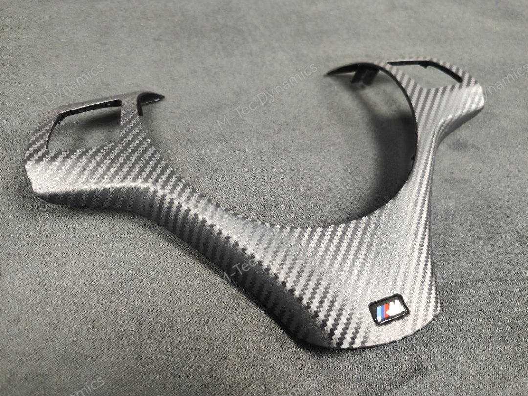 BMW E90 E91 E92 E93 M-SPORT BLACK CARBON STEERING COVER TRIM