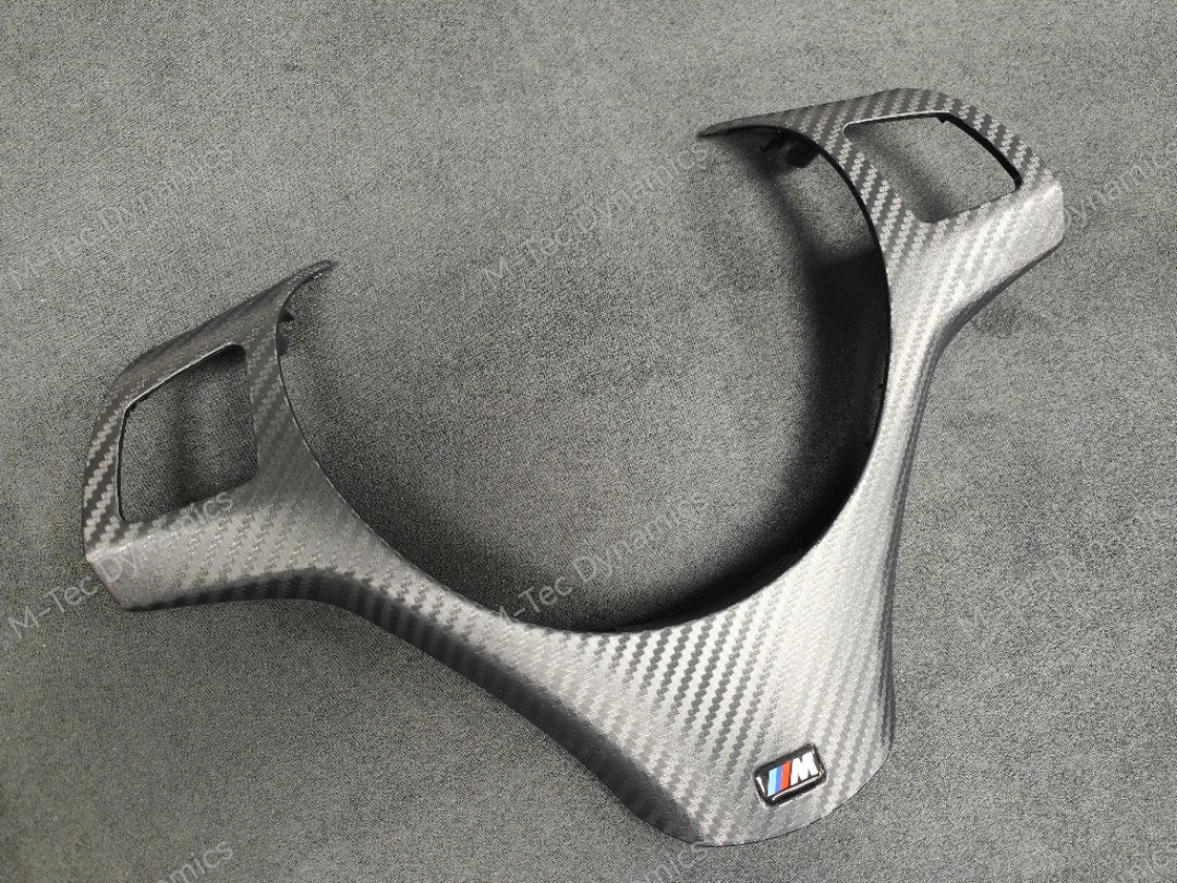 BMW E90 E91 E92 E93 M-SPORT BLACK CARBON STEERING COVER TRIM