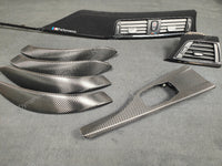 BMW F30 F31 F36 F80 LCI INTERIOR TRIM SET - TEXTURED CARBON / ALCANTARA STYLE  / BLACK ACCENT