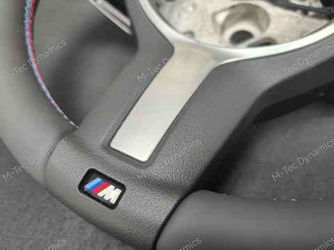BMW F-SERIES ANTHRACITE NAPPA LEATHER TRI-STITCH STEERING WHEEL - BMW 1 2 3 4 SERIES F20 F22 F30 F32 M2 M3 M4