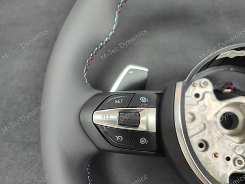 BMW F-SERIES ANTHRACITE NAPPA LEATHER TRI-STITCH STEERING WHEEL - BMW 1 2 3 4 SERIES F20 F22 F30 F32 M2 M3 M4