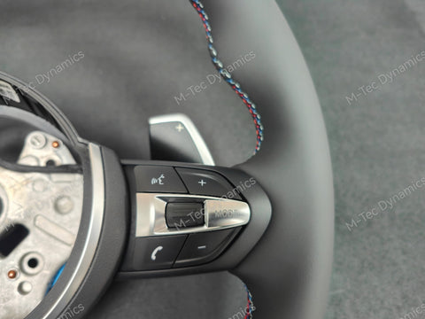 BMW F-SERIES ANTHRACITE NAPPA LEATHER TRI-STITCH STEERING WHEEL - BMW 1 2 3 4 SERIES F20 F22 F30 F32 M2 M3 M4