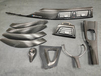 WRAPPING SERVICE - BMW F3X INTERIOR TRIM SET - TEXTURED CARBON / GLOSS BLACK ACCENT - (F30 F31 F32 F33 F36)