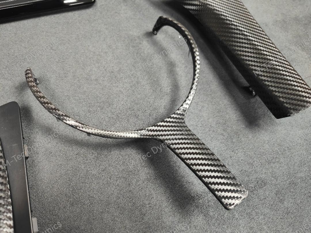 WRAPPING SERVICE - BMW F3X INTERIOR TRIM SET - TEXTURED CARBON / GLOSS BLACK ACCENT - (F30 F31 F32 F33 F36)