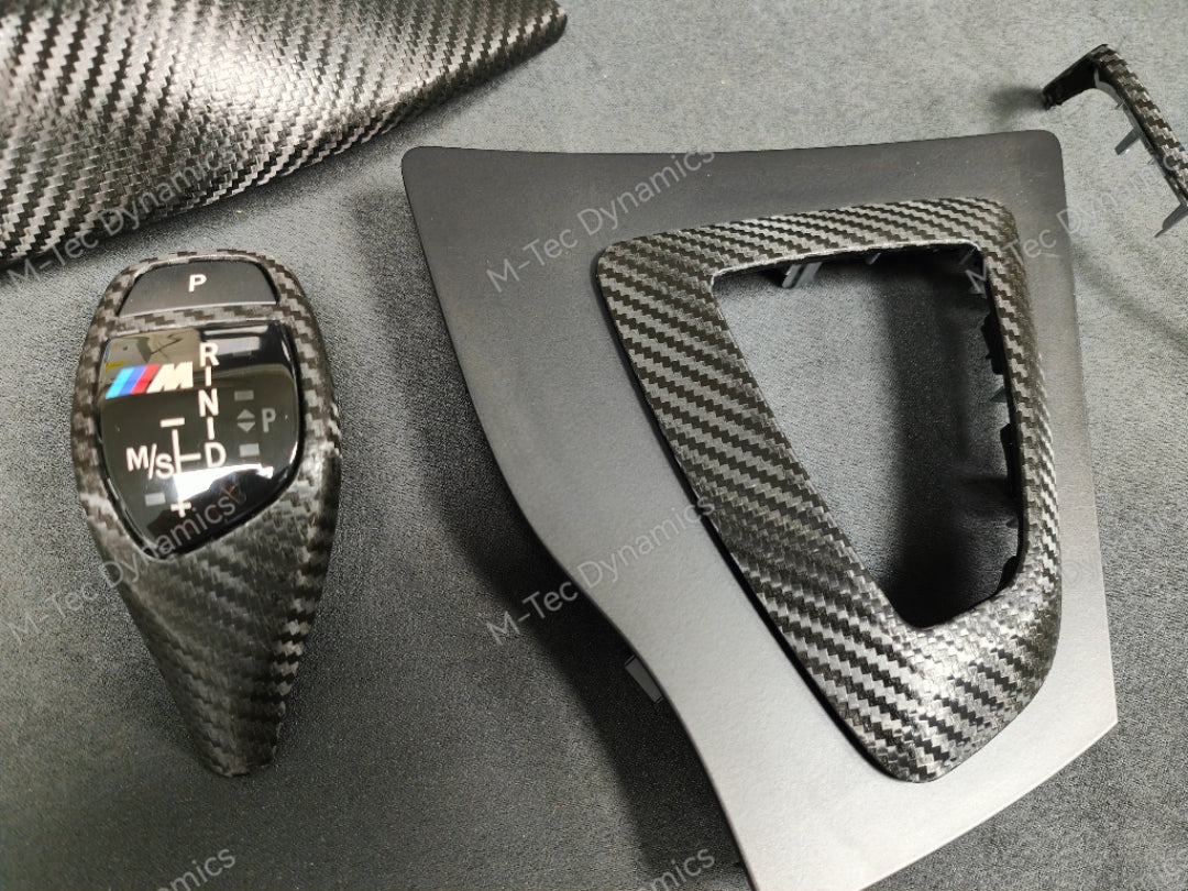 WRAPPING SERVICE - BMW F3X INTERIOR TRIM SET - TEXTURED CARBON / GLOSS BLACK ACCENT - (F30 F31 F32 F33 F36)