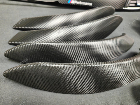 BMW F30 F80 M3 3-SERIES INTERIOR TRIM SET - DEEP TEXTURED GLOSSY CARBON / GLOSS BLACK ACCENT (MTD-TEX)