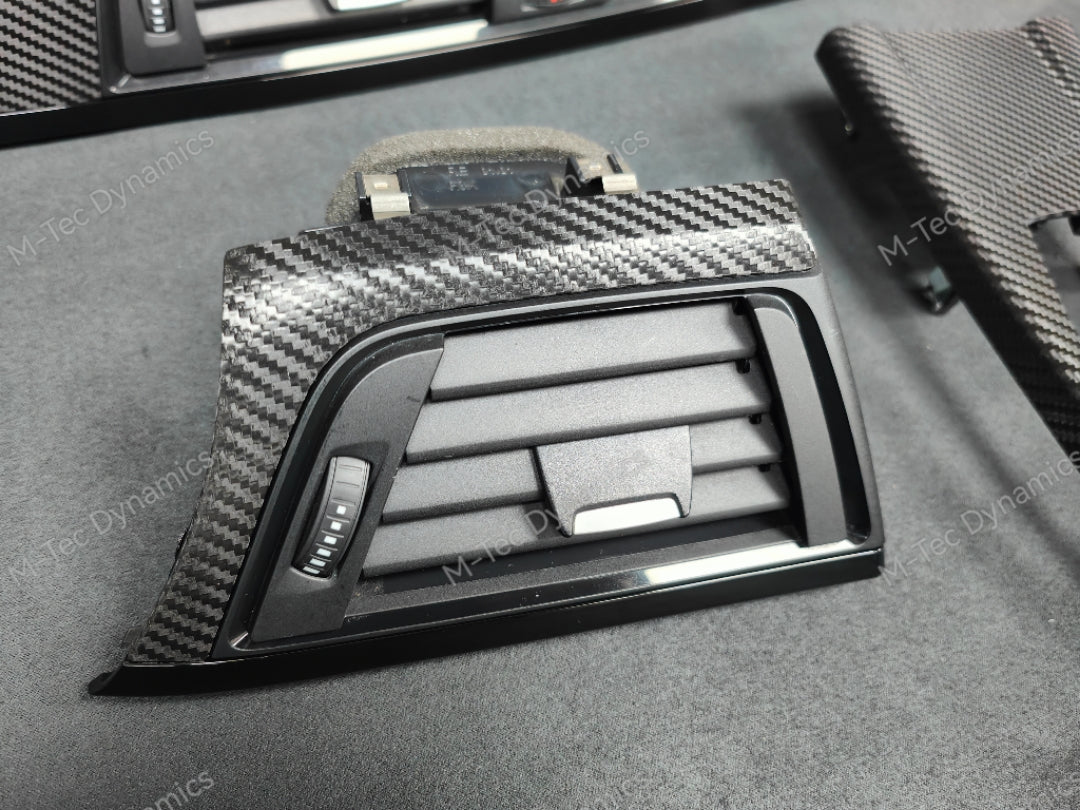 WRAPPING SERVICE - BMW F3X INTERIOR TRIM SET - TEXTURED CARBON / GLOSS BLACK ACCENT - (F30 F31 F32 F33 F36)