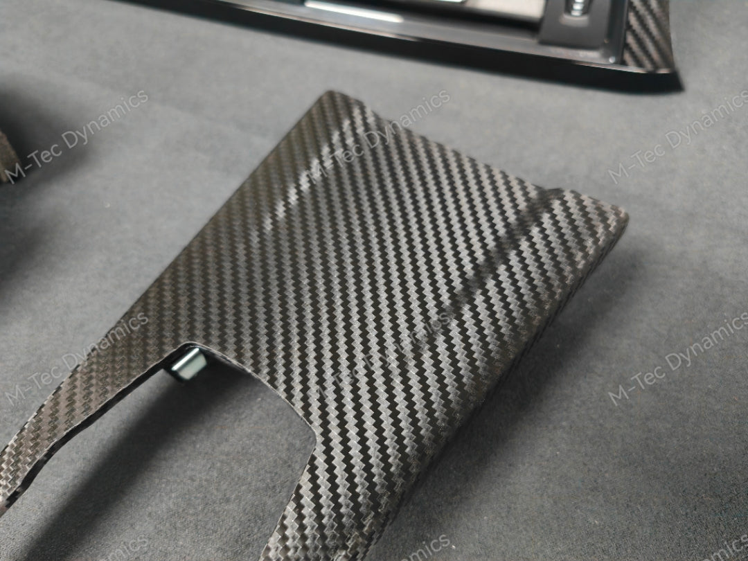 WRAPPING SERVICE - BMW F3X INTERIOR TRIM SET - TEXTURED CARBON / GLOSS BLACK ACCENT - (F30 F31 F32 F33 F36)