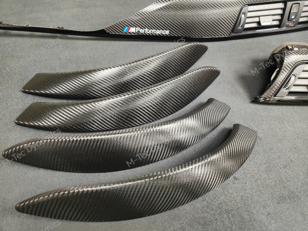 BMW F30 F31 F36 INTERIOR TRIM SET - TEXTURED CARBON / GLOSS BLACK ACCENT
