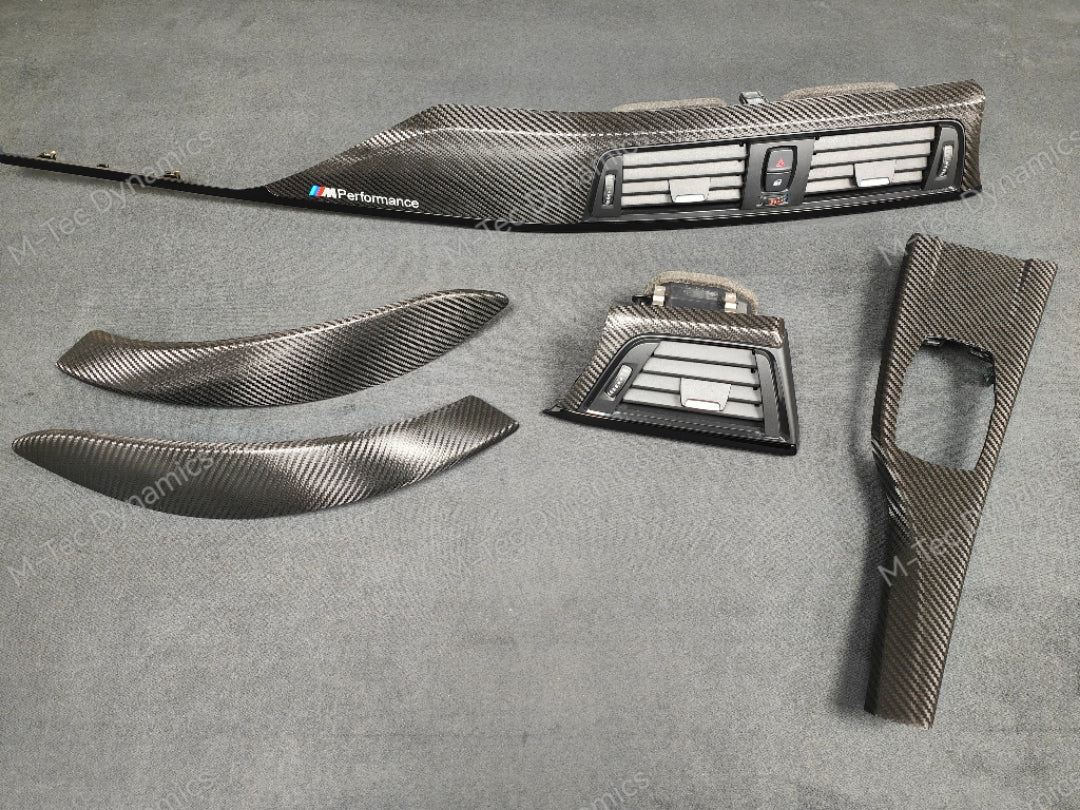 BMW F32 COUPE INTERIOR TRIM SET - TEXTURED CARBON / GLOSS BLACK ACCENT