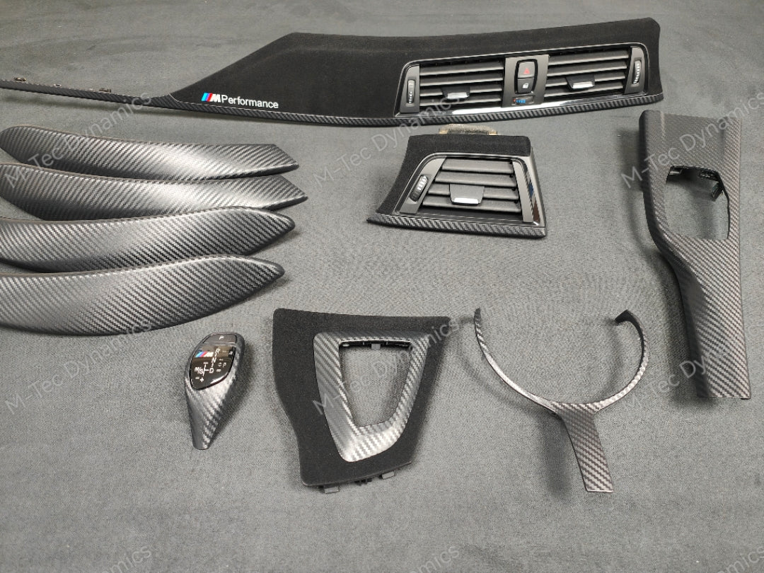 WRAPPING SERVICE - BMW F3X INTERIOR TRIM SET - PERFORMANCE STYLE / 3D MATT CARBON (F30 F31 F32 F33 F36)