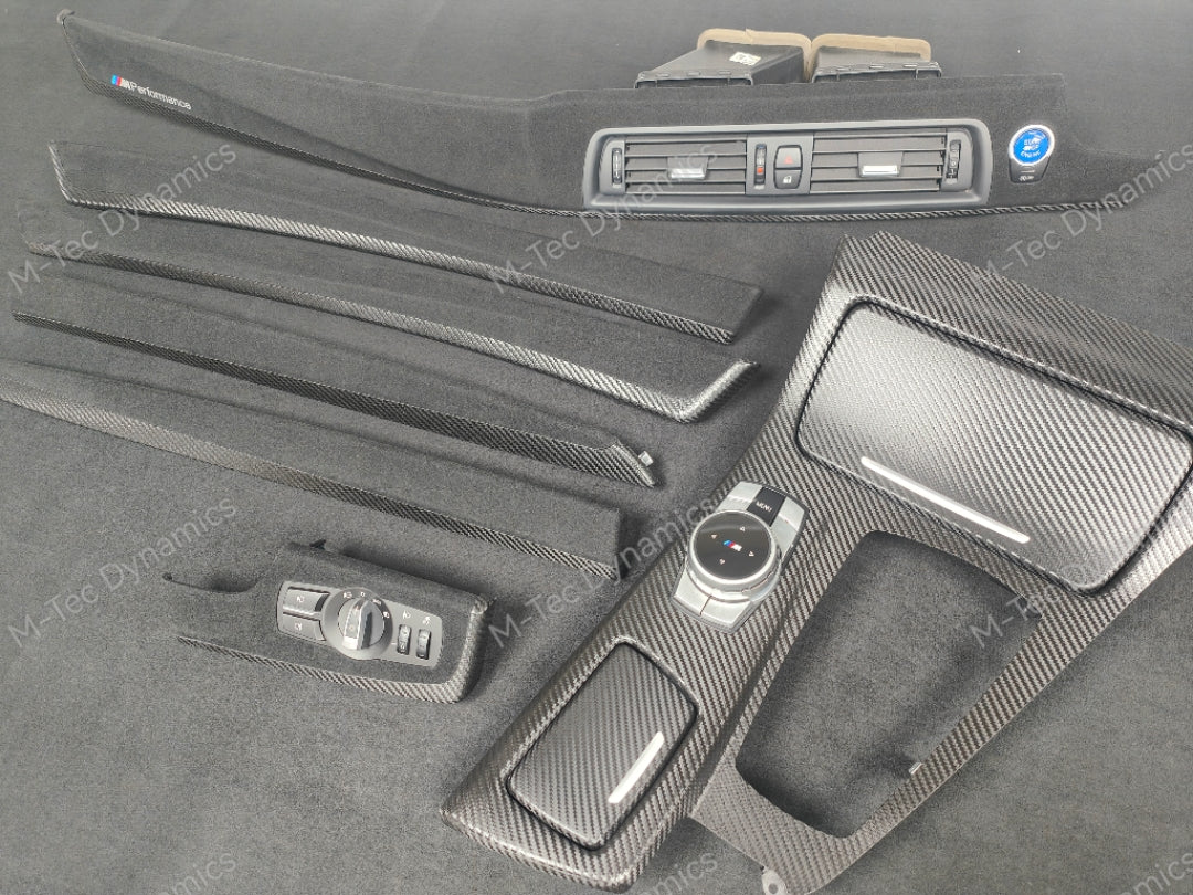 BMW F10 F11 AUTO PERFORMANCE STYLE / TEXTURED BLACK CARBON INTERIOR TRIM SET