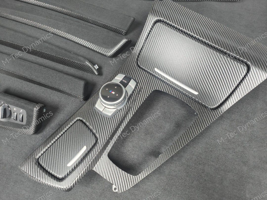 BMW F10 F11 AUTO PERFORMANCE STYLE / TEXTURED BLACK CARBON INTERIOR TRIM SET