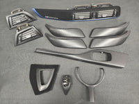 WRAPPING SERVICE - BMW F20 F21 F22 F23 LCI-2 INTERIOR TRIM SET - 3D CARBON / BLUE ACCENT